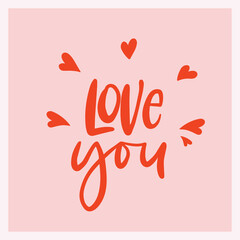 Valentine's day card, poster with hearts and text. Love and Valentine's day concept. Trendy illustrations for template, greeting cards, graphic, poster, stickers 