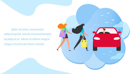 People car Taxi service City transportation Vector