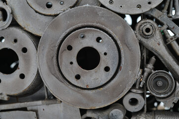Gray metal auto parts. Concept photo