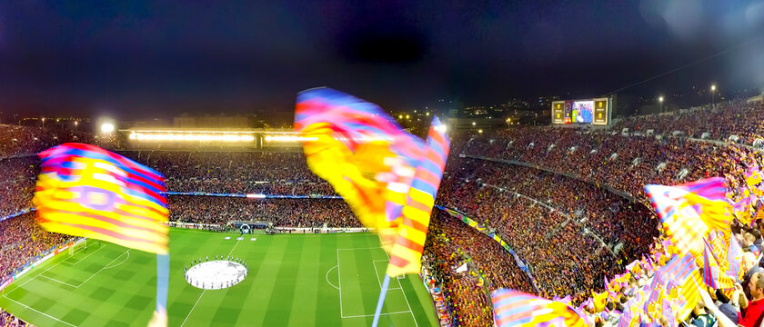 BARCELONA, SPAIN - circa MAR, 2017: Camp Nou stadium before the Spanish Cup match between FC Barcelona and Real Madrid