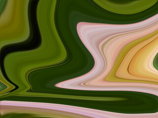 WAVES OF GREEN PINK TAUPE COLOURS FLOWING