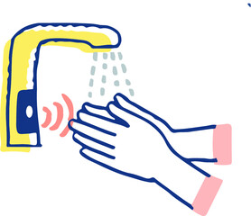 自動アルコールディスペンサー　手の消毒