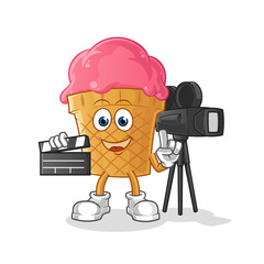 ice cream director mascot. cartoon vector