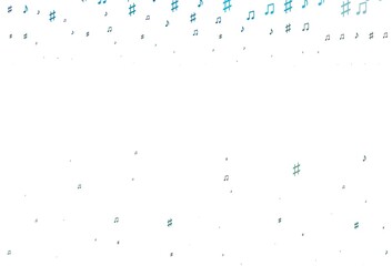 Light Blue, Yellow vector texture with musical notes.
