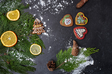 Obraz na płótnie Canvas christmas cookies with spices