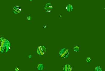 Fototapeta premium Light green, yellow vector background with bubbles.