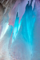 Winter Baikal. Olkhon Island. Fairy-tale Icy grotto