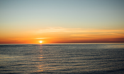 Fototapeta na wymiar Sunset at sea. Sun over the sea. Sea landscape.