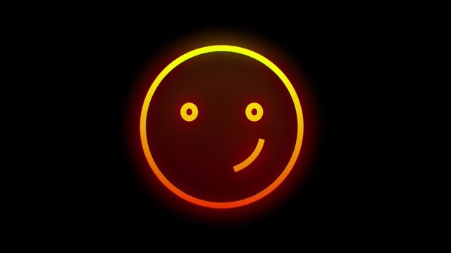 Glowing smiley emoji animation turn on. 