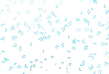 Light BLUE vector backdrop with music notes.