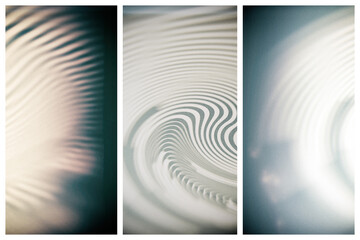 Lines movement pattern on abstract triptych design.
