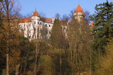 Fototapeta na wymiar Spring in castle garden in Konopiste near Benesov,Central Bohemia,Czech republic,Europe 