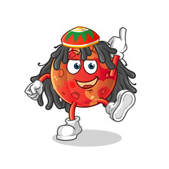 mars reggae boy cartoon. cartoon mascot vector