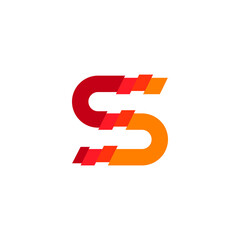 S letter modern, minimalist, colorful, trendy logo design 