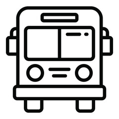 school bus line icon, school and education icon	