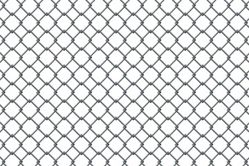 Metal grid isolated on white background. 3d rendering