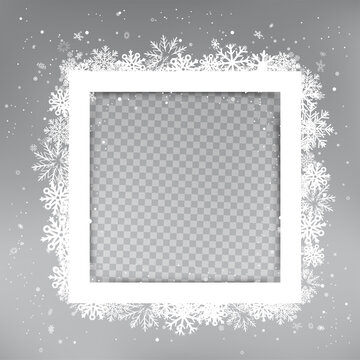 Christmas winter square photo frame