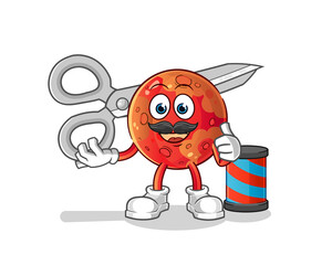 mars barber cartoon. cartoon mascot vector
