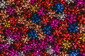 A frame full of colorful bows - obrazy, fototapety, plakaty