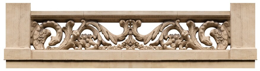 Elements of architectural decorations of buildings, gypsum stucco, plaster ornaments and patterns, wall texture. On the streets in Spain, public places. © Kozlik_mozlik