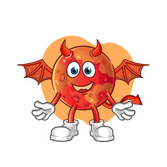 mars demon with wings character. cartoon mascot vector