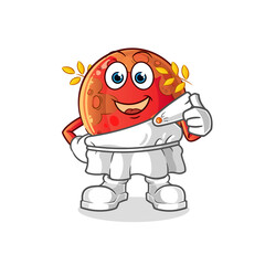 mars with traditional greek clothing cartoon. cartoon mascot vector