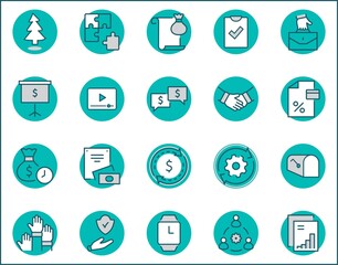 Set of Business Cooperation Vector Line Icons. Contains such Icons as Puzzle, Partnership, Money, Handshake, Dollars, Team, Synergy, Work, Interaction and more.Editable Stroke. 32x32 Pixel Perfect.