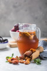 Healthy fruit drink - compote (stewed apple drink) in the glass