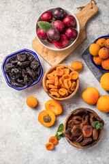 Dried apricots are popular in cooking, sweet dried fruit, healthy food, compote making.