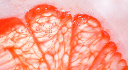 grapefruit pulp. Refreshing grapefruit drink, cocktail. Grapefruit and lemon soda. Background,...