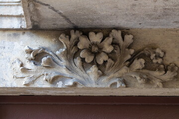 On the streets in Barcelona, public places. Elements of architectural decoration of buildings,...