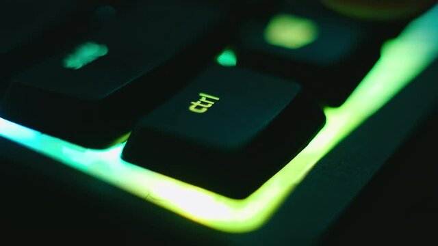 RGB keyboard in macro shoot. Tap on key CTRL