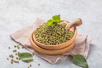 Green mung beans flso know as mung dal, vigna radiata, green beans or moong dal