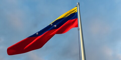 3d rendering of the national flag of the Venezuela