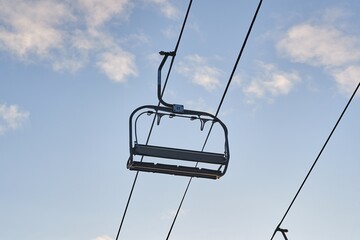 Chairlift on a ski resort withno people