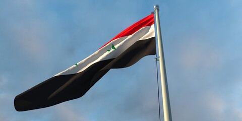 3d rendering of the national flag of the Syria