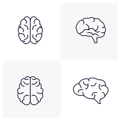 Set of Brain logo design vector template, Organs logo design concept, Icon symbol