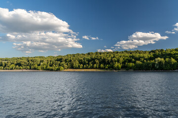 landscape with lake and forest