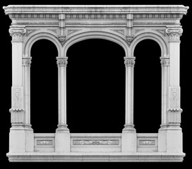 Elements of the architecture of buildings, ancient arches and columns, stucco and patterns. On the...