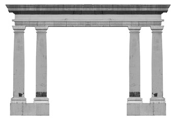Elements of the architecture of buildings, ancient arches and columns, stucco and patterns. On the streets in Catalonia, public places. © Kozlik_mozlik
