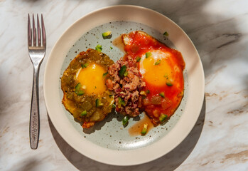 Mexican Huevos Divorciados Eggs