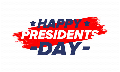 Happy Presidents day in United States. Washington's Birthday. Federal holiday in America. Celebrated in February. Patriotic american elements. Poster, banner and background. Vector illustration