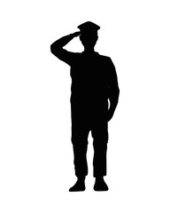 officer military saludating silhouette veterans day