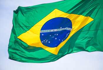 Close up da bandeira do Brasil