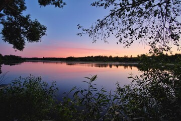 sunset on the lake