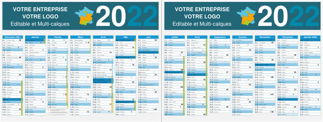 Calendrier 2023 Recto Verso 6,712 Mois Wall Murals - Canvas Prints - Stickers | Wallsheaven