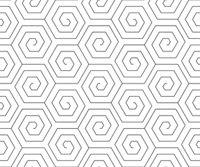 Wallpaper murals Hexagon Vector geometric seamless pattern. Modern geometric background with hexagonal tiles.