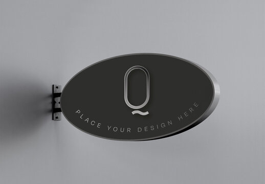 Sign on Wall Mockup