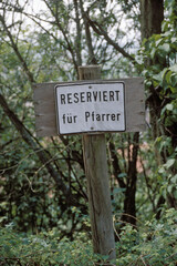 reserviert f&uuml;r Pfarrer