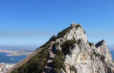 Fototapeta na wymiar Rock of Gibraltar, British territory on the southern coast of Spain